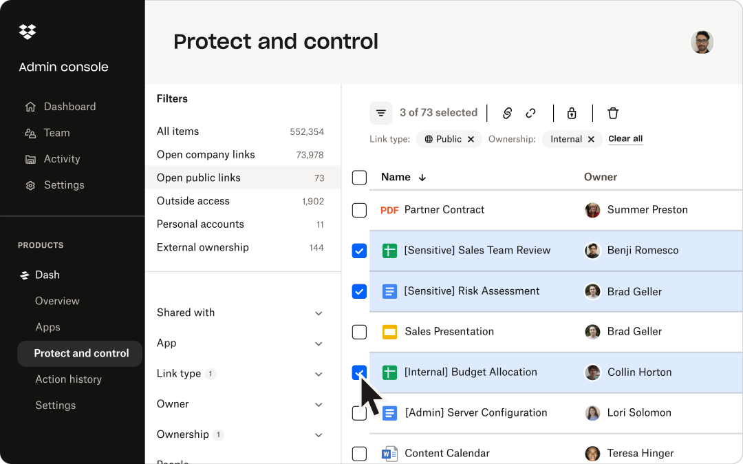 screenshot of Dropbox Dash for Business